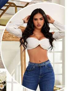 pantalon para dama mujer skinny stretch tiro alto entubado mezclilla premium buena calidad super orma - Azul - Ver 3