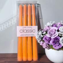 4pcs/Box Cone Shaped Wax Candles, Available In Red, Pink, Purple And White Colors, Suitable For Easter, Graduation And Other Festive Occasions, Romantic Candles For Home Decor, Gifts For Friends And Women, Ideal For Weddings, Events, Cozy Restaurants And Home Decoration. - Multicolor - View 13