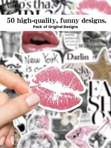 YWWBLD 50 piezas Pegatinas plateadas de "Chica Afortunada" para regalos de fiesta, decoración del hogar, recompensa escolar, regalo de cumpleaños, decoración, scrapbooking, laptop, maleta, guitarra, vaso de agua, funda de teléfono, manualidades DIY