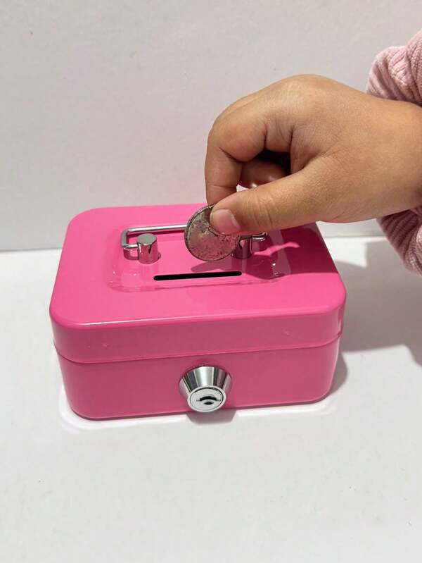 Canister de monedas con candado de color, caja de almacenamiento portátil para efectivo, tarjetas, documentos, caja de dinero pequeña con candado, hucha de metal con candado y ranura, alcancía de monedas, regalos para Navidad y Año Nuevo