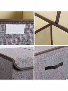 1/3 صندوق تخزين قابل للطي محمول، مناسب لتخزين الملابس والأغراض المنزلية والوجبات الخفيفة، تصميم قسم ثنائي الاستخدام، صندوق تخزين متعدد الوظائف ذو سعة كبيرة