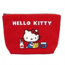 Retro rote Kawaii Sanrio Hello Kitty Kosmetiktasche Handtasche Mode Charm Mädchen Große Kapazität Aufbewahrungstasche Lippenstifttasche Geburtstagsgeschenke
