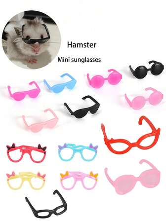 2 件/3 件/4 件/6 件/8 件迷你仓鼠太阳镜，可爱仓鼠眼镜，微型太阳镜，适用于仓鼠拍摄道具、玩具、配件，颜色随机