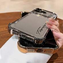 定制姓名手机壳，加厚镀金边角气囊防震TPU材质，兼容三星S24/S25 Ultra、14 Ultra/Note13 Pro、16/15/14 Plus/13 Pro/12 Pro Max/11/Xs Max/8/7/6 Plus，国际版，非国内版 - 銀色 - 查看 6