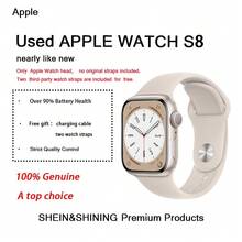 二手 Apple Watch Series 7 GPS 41 毫米，几乎全新，赠品：充电线、两条表带
