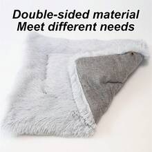 1 chiếc nệm ngủ ấm áp hình thỏ nhồi bông 2 trong 1 có thể gấp gọn, thảm lông dài mềm mại cho thú cưng/mèo nhỏ, thích hợp cho mùa thu/đông - Nhiều màu - Xem 9