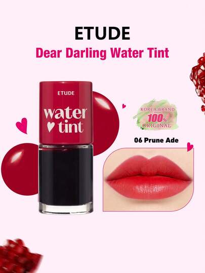 ETUDE Brillo de labios "Dear Darling" 06 Plum Juice, color vibrante, infundido con extractos hidratantes de granada y pomelo, nutre los labios, maquillaje coreano, K-Beauty, set de regalo, 9g/0.31oz