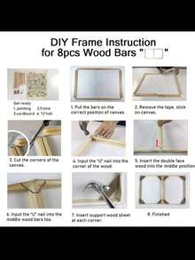 1 Set de 100x50cm Lienzo con Marco de Madera para Pintura al Óleo, Marco de Madera Sólida, Adecuado para Pintura al Óleo, Carteles, Galerías, Murales, Kit de Marco de Óleo, Decoración Artística