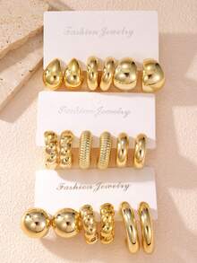 2-18 件/套女士轻质 CCB 材质大几何水滴耳环套装，时尚街头风格，适合日常、派对和度假佩戴，是送给朋友和情侣生日的理想礼物