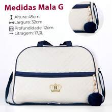 Kit 2 Maternity Bags For Boys/Girls, Luxury Baby Suitcase In Various Colors With Pompom - Navy Blue - View 3