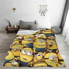 1 Pack Minions Warm Blanket Plush Throw Blanket Fashion Living Room Flannel Bed Cover Sofa Bed Cover For Living Room, Bedroom Sofa Throw Blanket