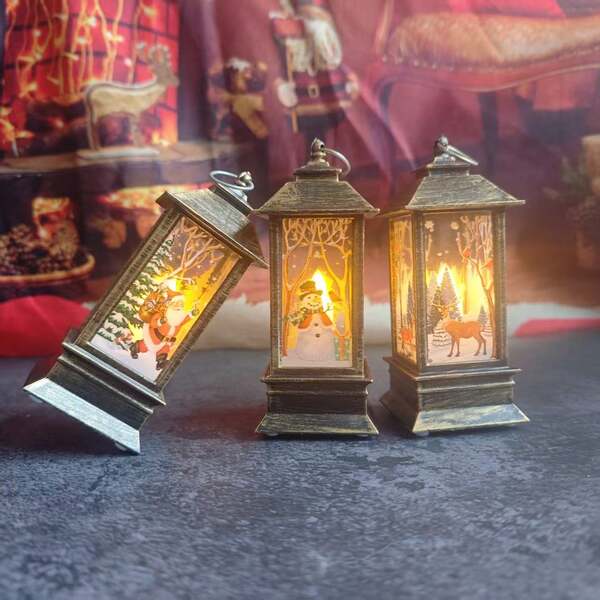 3 Styles Christmas Novelty Lighting Decor - Christmas Tree Ornament, LED Mini Lantern, Santa Claus, Snowman, Reindeer Nightlight