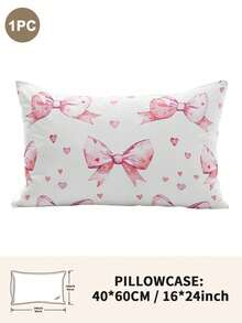 1个/2个/4个可爱蝴蝶结印花枕套（不含枕芯），柔软舒适，四季皆宜 - 彩色 - 查看 27