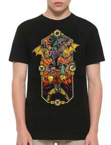 Metroid Samus Vs Ridley T-Shirt, Men's And Women's Sizes _drsh-269_ - 黑色 - 查看 1