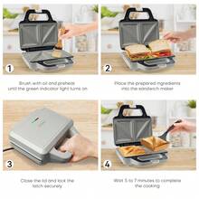 KotiCidsin KotiCidsin Multifunktions-Waffeleisen, Croque Monsieur, Grill- und Waffeleisen 3 in 1, 750 W, Grau