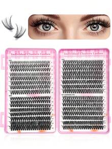 New 640pcs 30D+40D+50D Mixed Eyelash Extension Kit, DIY Eyelash Extension Set, Individual Lash Cluster, D Curl Eyelash Extension Kit, Includes Adhesive, Sealant And Eyelash Extension Tools, Suitable For Daily Use, Parties, Travel, Or As A Gift For Family And Friends - màu đen - Xem 3