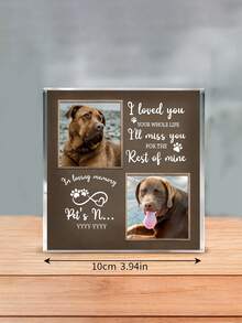 个性化狗狗逝世礼物，定制狗狗纪念图片亚克力牌匾，狗狗纪念礼物，宠物逝世礼物，宠物死亡礼物 - 彩色 - 查看 2