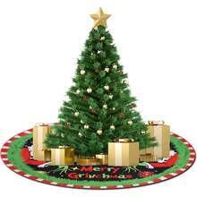 Merry Tree Skirt Collar 48 Inch, Softand Funny Farmhouse Holiday Decor Xmas Party Holiday Decoration