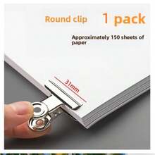 Clips de carpeta redondos de acero inoxidable, resistentes y duraderos, disponibles en múltiples tamaños, diseño montañoso, adecuados para documentos, billetes, papelería, almacenamiento general, tamaño extra grande/pequeño, aplicables para el hogar, la oficina y otros escenarios, estables y de larga duración. - Una pieza - Ver 10