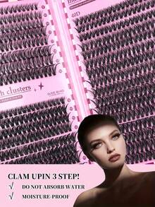 640pcs False Eyelash Set, 30D+40D+50D Large Capacity Mixed Lash Extension Set, 8mm-16mm DIY Lash Extension Set, Single Lash Cluster Set, D Curl Lash Extension Set, Includes Adhesive, Sealer And Lash Extension Tools, Suitable For Daily Use, Essential Makeup Tool For Women, Easily Create Glamorous Makeup Look, Suitable For Daily Use, Travel, Beginner, Wedding, Date, Party, Holiday And Other Occasions, Also A Great Gift For Christmas/Halloween/Back To School Season - 黑色 - 查看 8