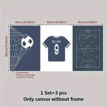 3pcs Set Customized Football Jersey Canvas Print Poster, Personalized Name And Number, Perfect Gift For Sports Fans, Also Suitable For Bedroom, Living Room Or Home Office Decor, Unframed Wall Art, Birthday Gift - Color - View 13
