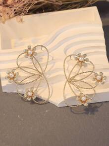 1 Paar modische Herz-Patchwork-Ohrringe für Frauen, mit Glas-Perlen besetzt, geeignet für den täglichen Gebrauch und als Schmuckgeschenk für Feiertage