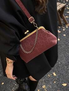 Neue Mode für Herbst und Winter, Retro Leoprint Umhängetasche, Boho-Stil Umhängetasche, Farbblock Handtasche mit Schultergurt, Abendtasche für Damen, plissierte Tasche. Perfekt für Arbeit, Reisen, Dates, Muttertags-Geschenk, Freundin-Geschenk - Verschiedenfarbig - Übersicht 3