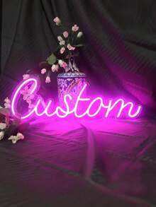 Custom Neon Lights, Customizable Neon Lights, Suitable For Wall Decor, Personalized Neon Lights, Applicable For Wedding, Birthday Party, Bedroom, Bar, Salon, Business Store, Name Logo, LED Light Board, Christmas Gift, Romantic Home Decor, Perfect For Wall Decoration, Holidays, Halloween, Party, Thanksgiving, Bar, Bedroom, Women, Girls, Wedding, Birthday - Màu Hồng Tươi - Xem 4