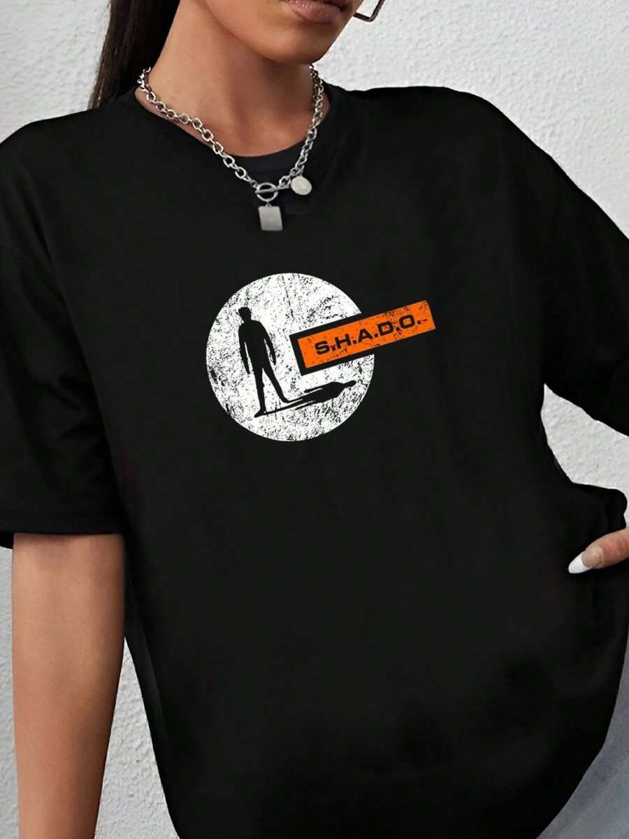 180g pure Cotton Shado Gerry Anderson TV Show UFO Sci Fi Retro Gift Tee Black T Shirt B16 Top For Everyday Wear Slightly Soft women Versatile T-Shirt For Women Casual designer clothes Casual female Stylish streetwear fashion Stretched graphic Comfortable - Negro - Ver 1