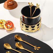 一套塑料和不锈钢水果、甜点、咖啡勺餐具套装，适合婚礼、派对、送礼、生日等场合。 - 彩色 - 查看 9