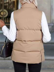 Women Winter Coats - Khaki - View 2