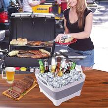 9L (2.4Gal) Dish Basin Collapsible With Drain Plug Carry Handles,Kitchen Storage Tray Dish Wash Basin, Portable Dish Tub, Foldable Dishpan For Camping,RV,Gray{"Color_name":"Gray"} - 灰色的 - 查看 8