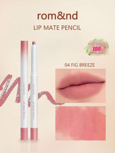 Rom&nd Romand LIP MATE PENCIL 04 Fig Breeze, Feather-Blur Edge, Airy Core Breathe Tech, Lip-Contour Fusion, Warm Nude Almond Haze, Cool Gray Rose Sheer, Caramel Chestnut Melt, Pocket-Size Lip Sculpt Kit, No-Makeup Lip Whisper, K-Beauty, Korean Makeup, 0.5g/0.02oz