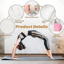 Mochila para Tapete de Yoga Personalizada de Grande Capacidade - Uma bolsa de lona durável e multifuncional, ideal para exercícios, viagens e uso diário. Leve e adequada para esportes, pilates, praia e academia, tanto para homens quanto para mulheres. Um presente de Natal imperdível!