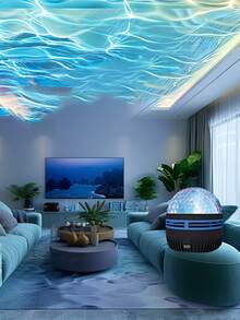 Aurora Wave LED Projector - 2-In-1 Northern Lights And Ocean Wave Night Light With Remote Control, 14 Bright Effects, Powered Via Supplied Cable, Perfect For Bedroom, Game Room, Home Theater, Decorative Lighting And Relaxation