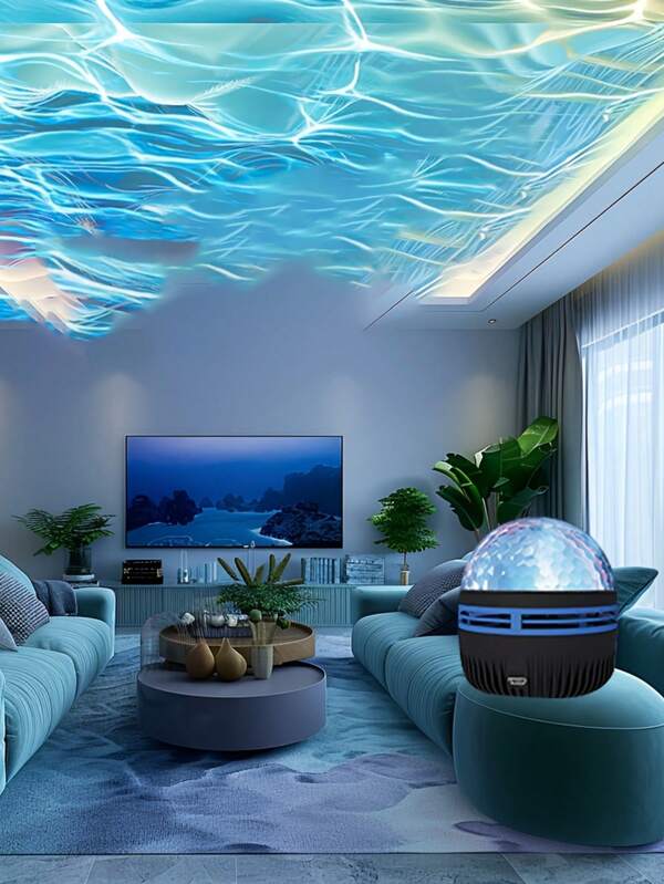 Aurora Wave LED Projector - 2-In-1 Northern Lights And Ocean Wave Night Light With Remote Control, 14 Bright Effects, Powered Via Supplied Cable, Perfect For Bedroom, Game Room, Home Theater, Decorative Lighting And Relaxation