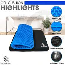 Gel Seat Cushion For Long Sitting Pressure Relief For Back Sciatica Coccyx Tailbone Pain Cushion For Office Chair Wheelchair Car And Truck Patio Chairs Egg Seat Pad - Gel xanh kích thước tiêu chuẩn - Xem 5