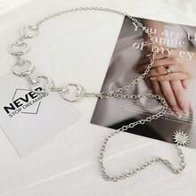 Beach Y2K Boho Gold Sun & Circle Waist Chain Statement Body Chain