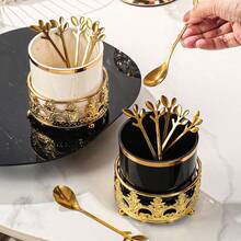 一套塑料和不锈钢水果、甜点、咖啡勺餐具套装，适合婚礼、派对、送礼、生日等场合。 - 彩色 - 查看 11