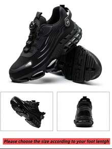 Unisex Rotating Button Air Cushion Safety Shoes, Steel Toe Shoes, Anti-Smash Anti-Puncture Work Shoes, Lightweight Breathable For Industrial, Construction, Warehouse Work, Protective Shoes, Suitable For Spring, Summer, Autumn, Winter (Please Choose Size According To Your Foot Length)