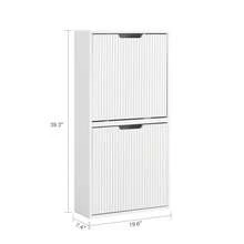 SoBuy Shoe Rack With 2 Flaps, Slim Shoe Cabinet, Shoe Rack With 2 Shelves, Shoe Chest Of Drawers, Shoe Storage, White, W X H X D Approx. 50 X 90 X 19 Cm FSR177-W - wall-mounted white - 查看 4