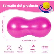 2pcs Pelota Fitness para Yoga y Pilates, Pelota Yoga de 25, 50*100cm Pelota Pilates Cacahuate, Anti - Pinchazos, para Ejercicios Gimnasia, Preparacin al Parto, AerbicBomba de Aire Incluida - rosa - Ver 4