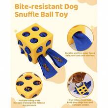 Interactive Puzzle Dog Toy Encourage Natural Foraging Skill Durable Dog Enrichment Toy Snuffle Cube Cloth Strip With Hide Seek Food Slow Feeder For Mind Stimulate Str Relief Yellow - Màu vàng - Xem 5