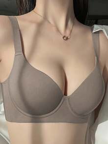 4pcs Women Full Coverage Seamless Bras, Wireless Minimizer Seamless Bras For Large Bust, Thin Lightweight Lift And Smoothing Seamless Bras For Daily Wear - Multicolor - View 4