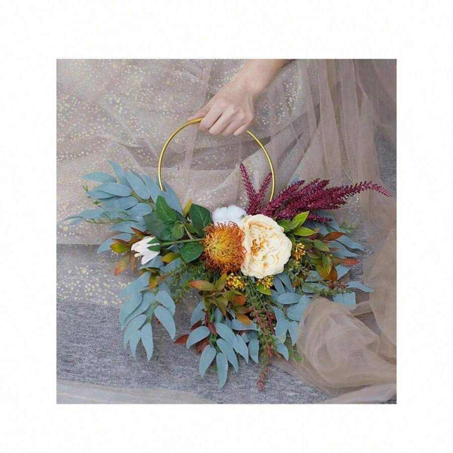 12pzs Centro De Mesa Con Forma De Aro De Metal , Aros florales de metal de  para centro de mesa, con aro de metal para decoración de boda30cm - Dorado - Ver 1