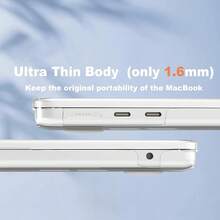 CISSOOK For MacBook Air 13.6 M4 M3 M2 Case 2025 2024 2022 Release, Plastic Hard Shell & Keyboard Cover & USB Adapter For MacBook Air 13.6 Inch A3240 A3113 A2681, Baby Pink - Air13.6吋-Cyastal Clear - 查看 7