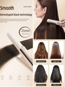 2-In-1 Straightener And Curler, Multi-Function Hair Straightener, 7 Adjustable Temperature Settings, LCD Digital Display, Long-Lasting Use, Compact & Convenient, USB Rechargeable, Suitable For Home, Travel, Salon Use, Gifts For Family And Friends - Multicolor - View 3
