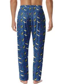 Mens Pajama Pants, Soft Lounge Sleep Pants With Pockets Lightweight Long Pajama Bottoms For Menhalloween - 萬聖節黃 - 查看 5