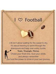 女士/女孩运动项链，垒球/足球/排球/篮球/橄榄球/匹克球/网球造型，情侣运动配饰首饰礼物 - 彩色 - 查看 5