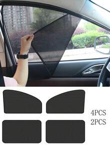 4pcs/2pcs Car Window Sunshade - 100% Blackout Car Window Curtain - Magnetic Side Window Sunshade, Keeping The Car Cooler, Suitable For Napping, Changing Clothes, Camping, And Working - one-size - View 13